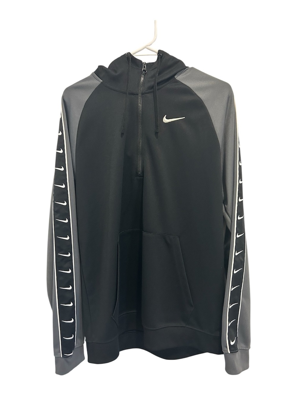 Nike Black & Gray Half-Zip Performance Hoodie Jacket - Picture 1 of 3